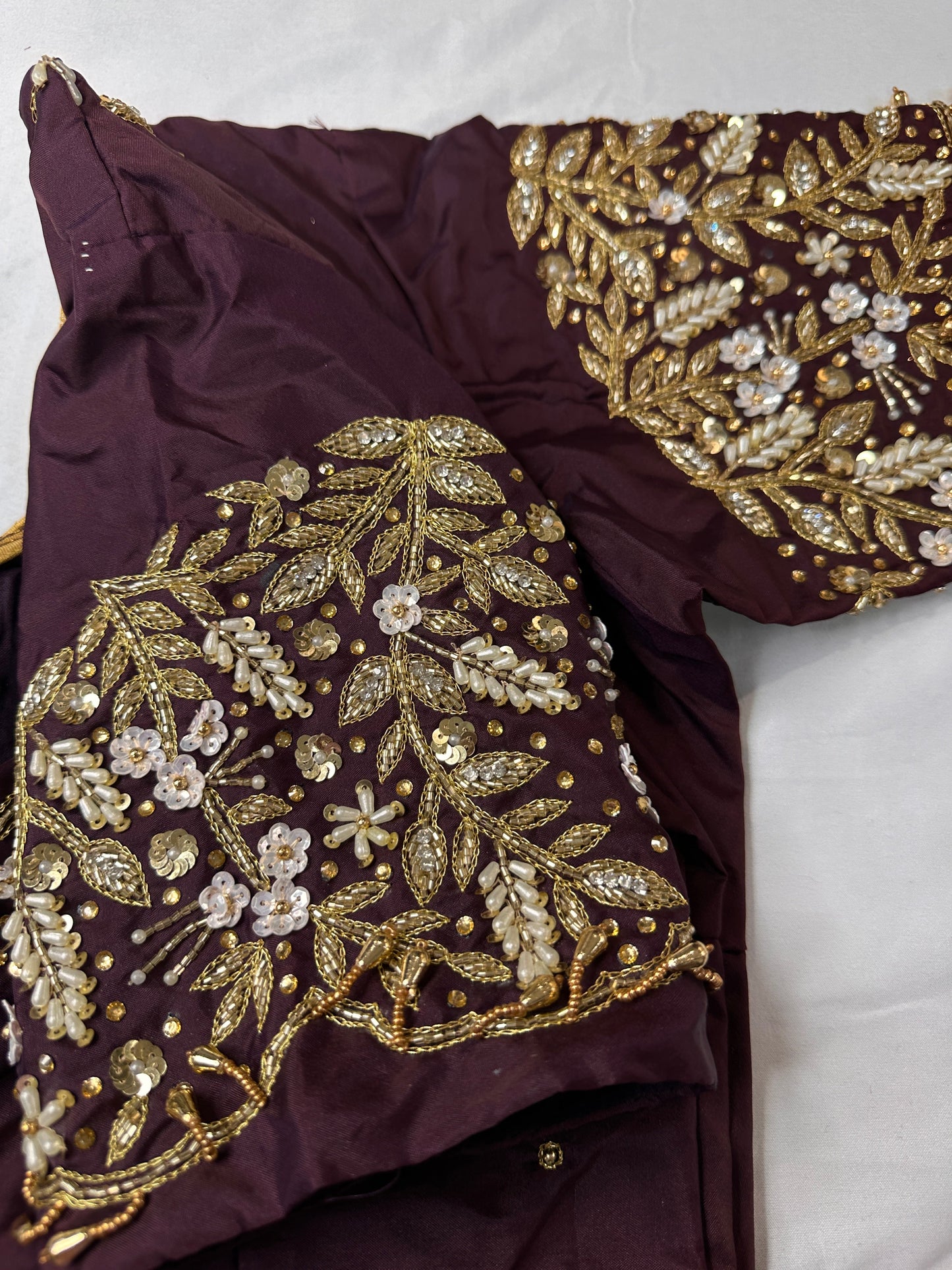 Pearl Maggam Plum Blouse