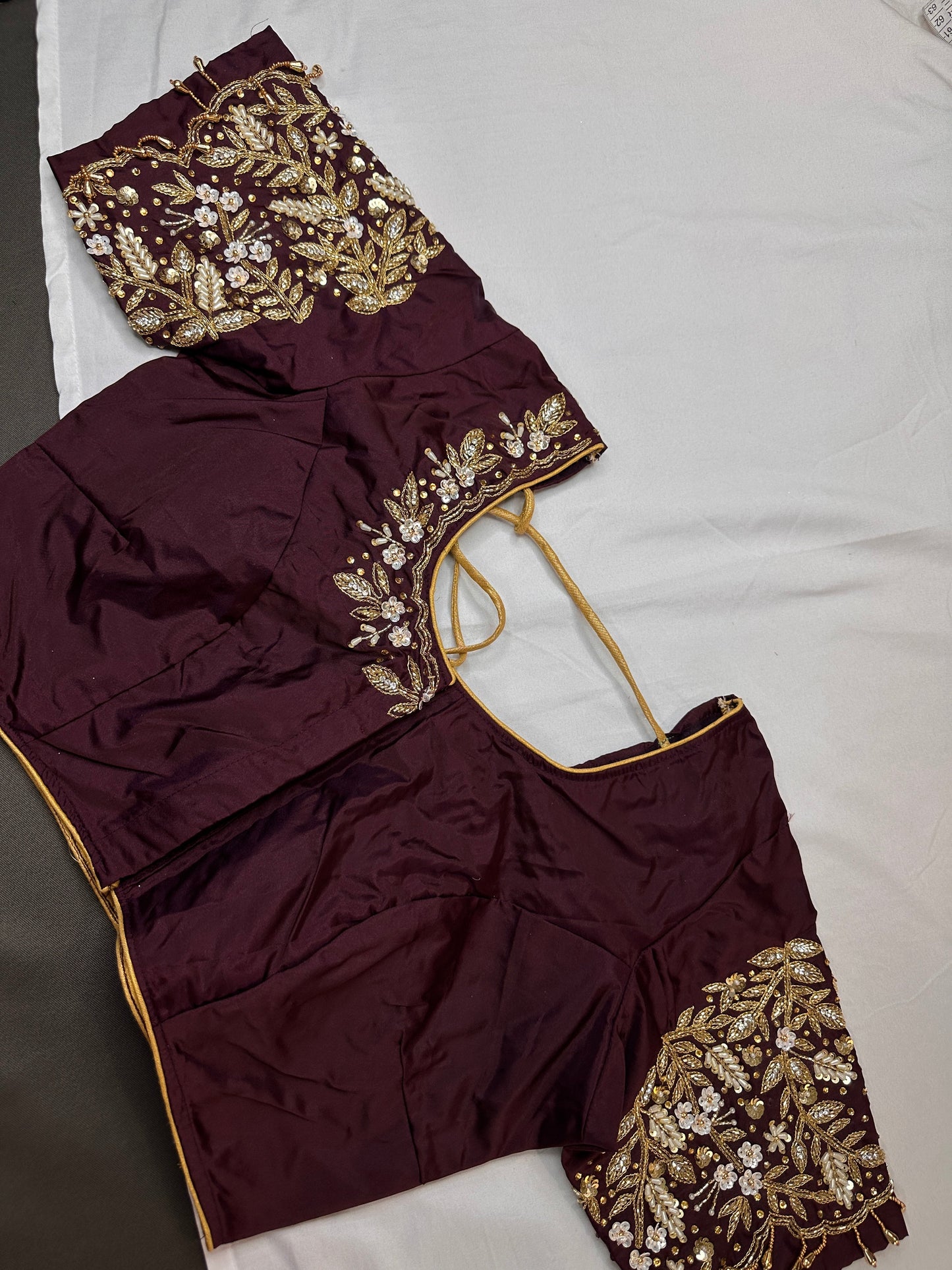 Pearl Maggam Plum Blouse