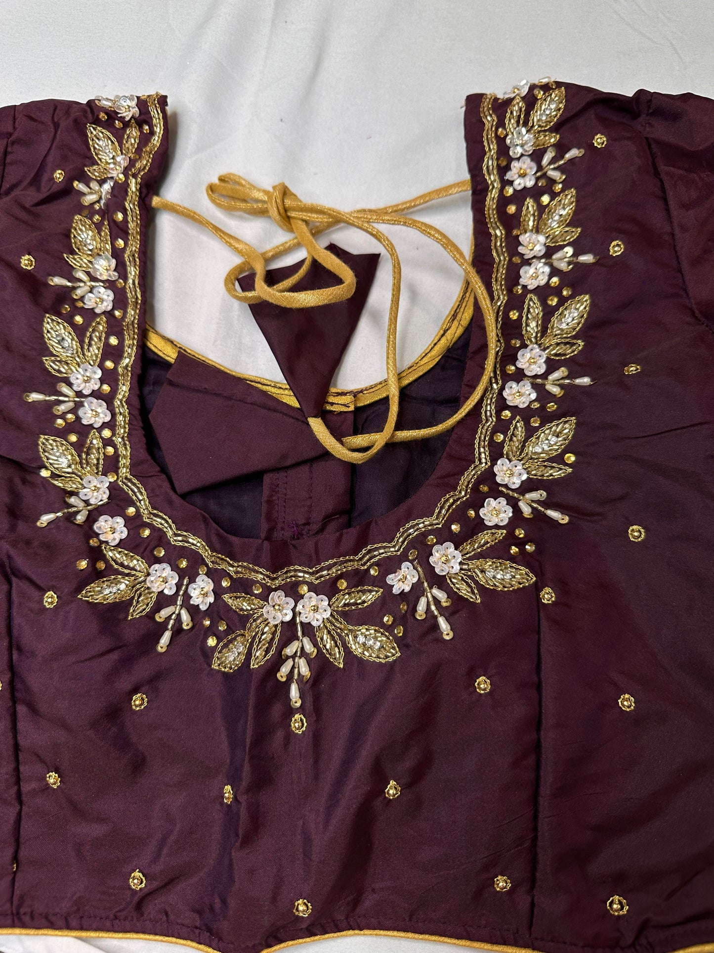 Pearl Maggam Plum Blouse