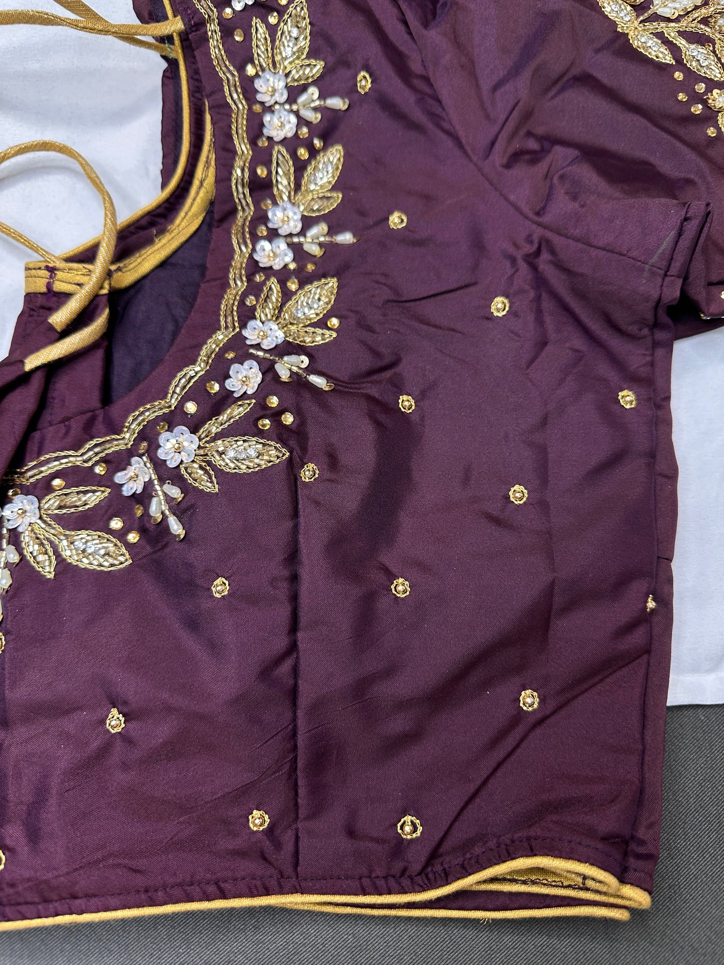 Pearl Maggam Plum Blouse