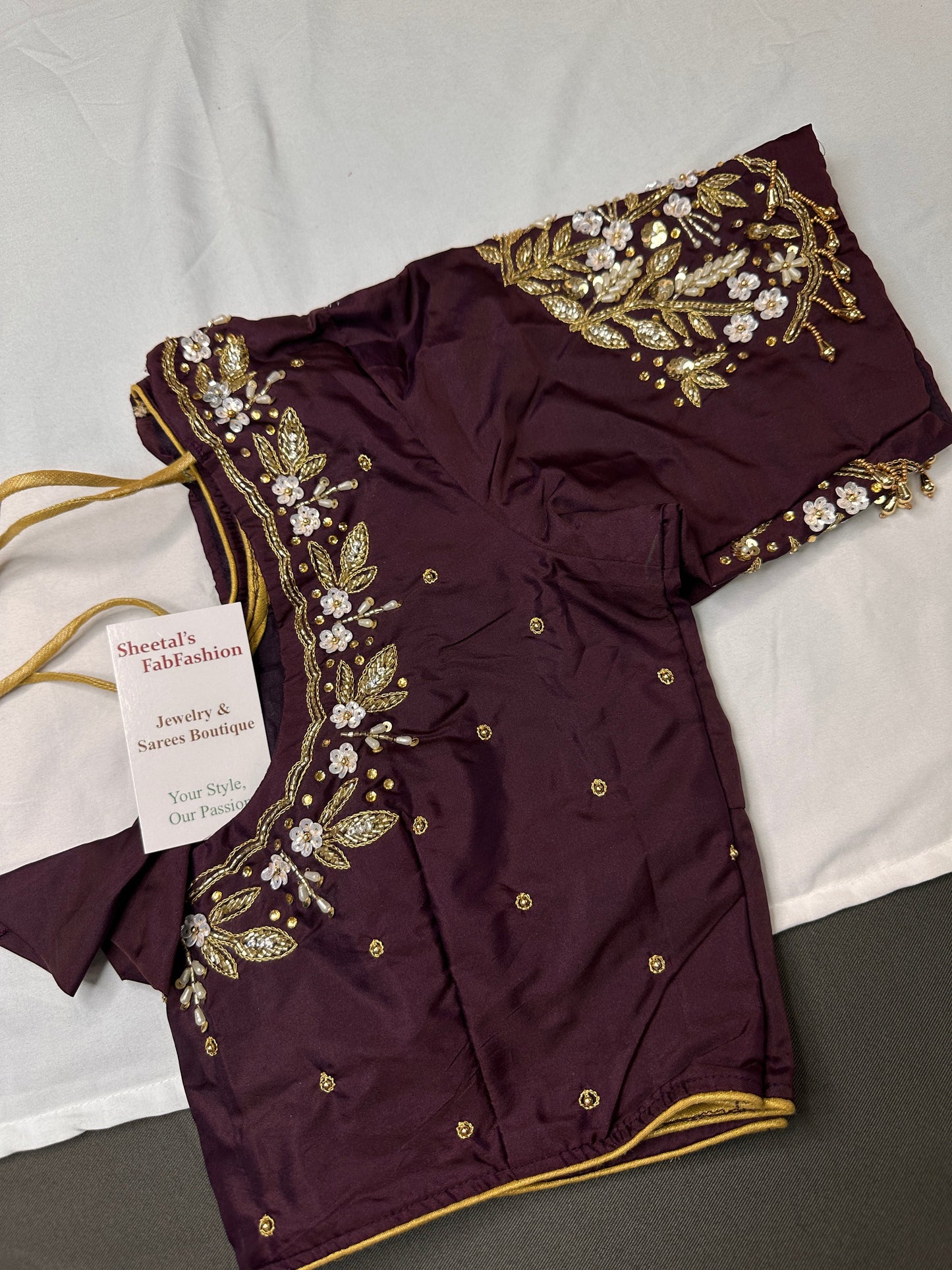 Pearl Maggam Plum Blouse