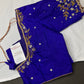 Blue Kardana Pearls Maggam Blouse