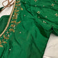 Green Kardana Pearls Maggam Blouse