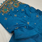 Blue Kardana Pearls Maggam Blouse