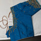 Blue Kardana Pearls Maggam Blouse