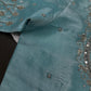 Blue Tissue Silk Silver Kardana Maggam Blouse