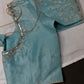 Blue Tissue Silk Silver Kardana Maggam Blouse