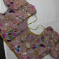 Mauve purple Embroidery Sequence Chennon Silk Blouse
