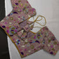 Mauve purple Embroidery Sequence Chennon Silk Blouse