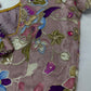 Mauve purple Embroidery Sequence Chennon Silk Blouse