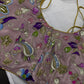Mauve purple Embroidery Sequence Chennon Silk Blouse