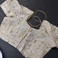 Beige Gold Sequence Embroidery Silk Blouse