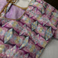 Purple Sequence Embroidery Silk Blouse
