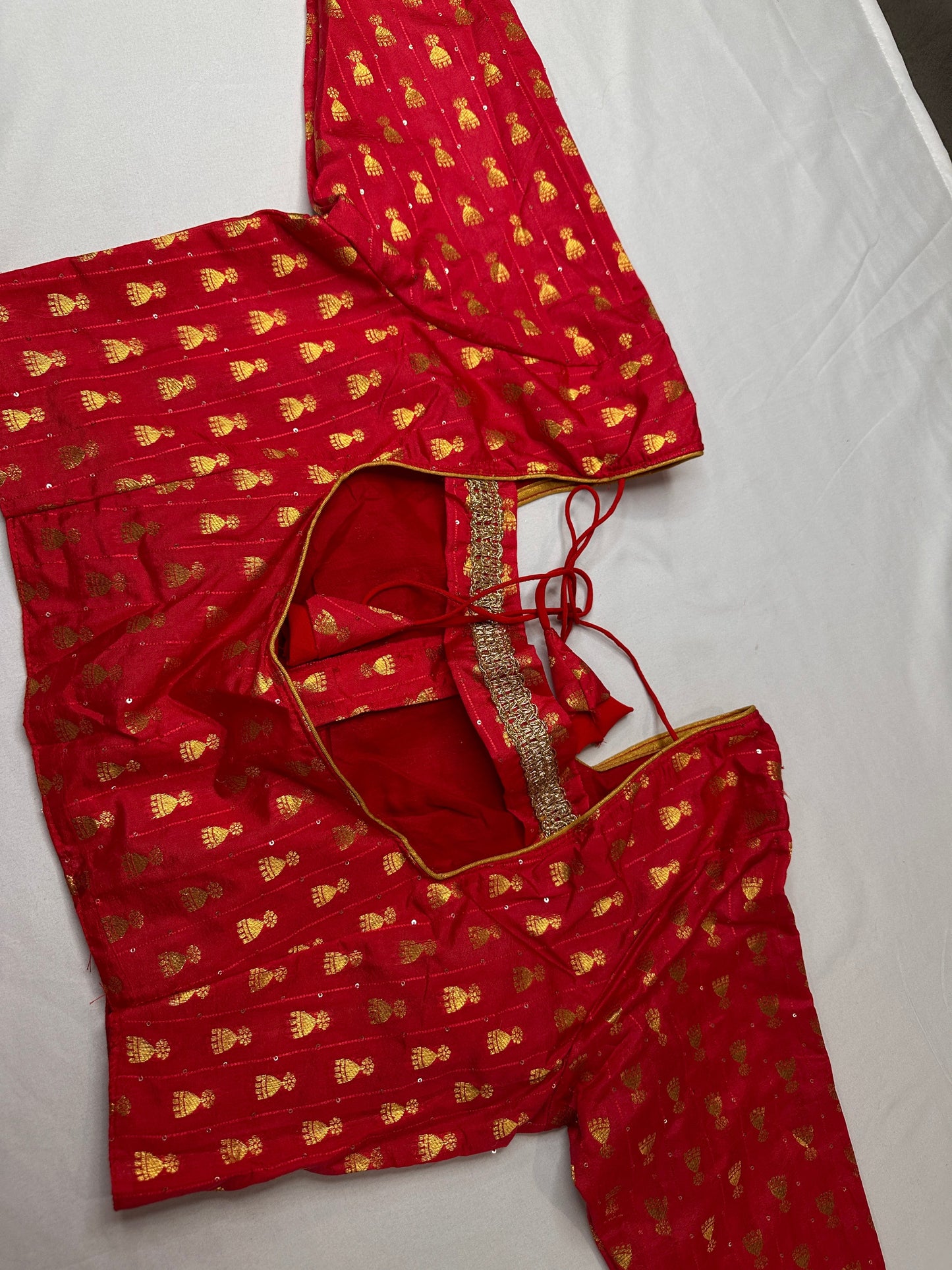 Pinkish Red Banarsi Blouse
