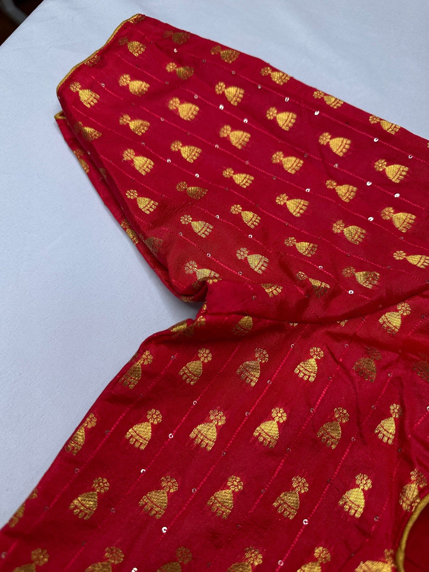 Pinkish Red Banarsi Blouse