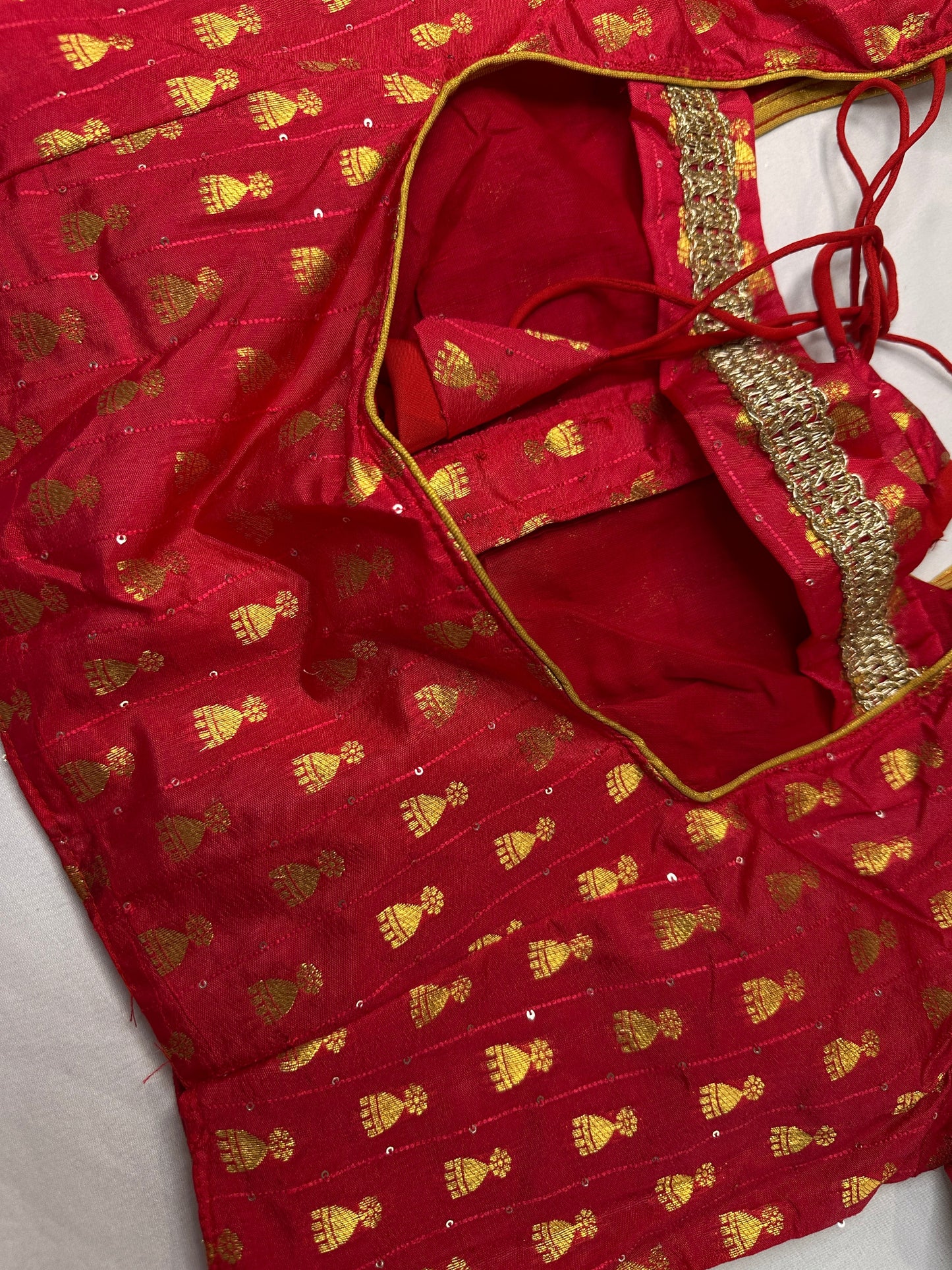 Pinkish Red Banarsi Blouse