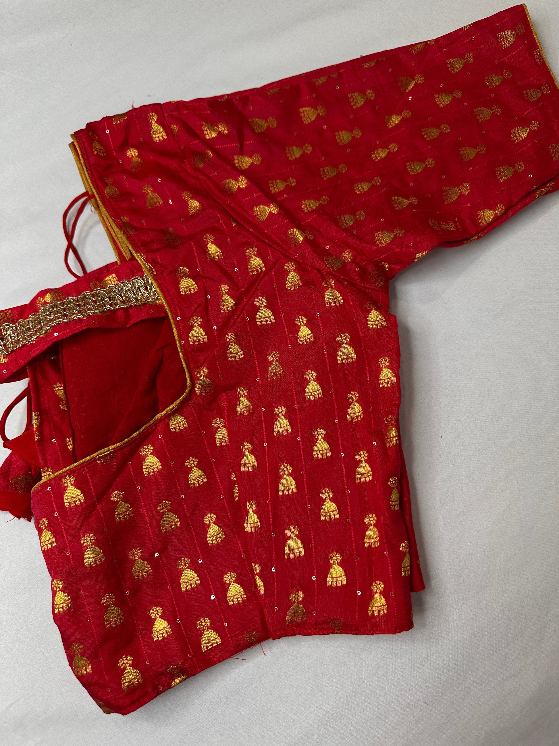Pinkish Red Banarsi Blouse