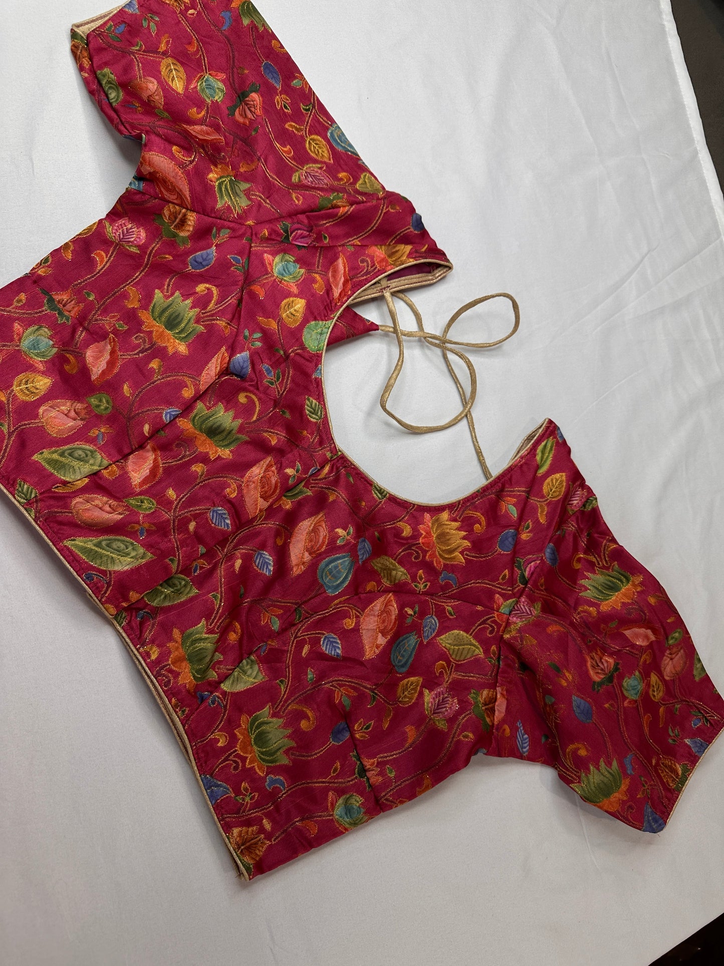 Pink Silk Kalamkari Blouse