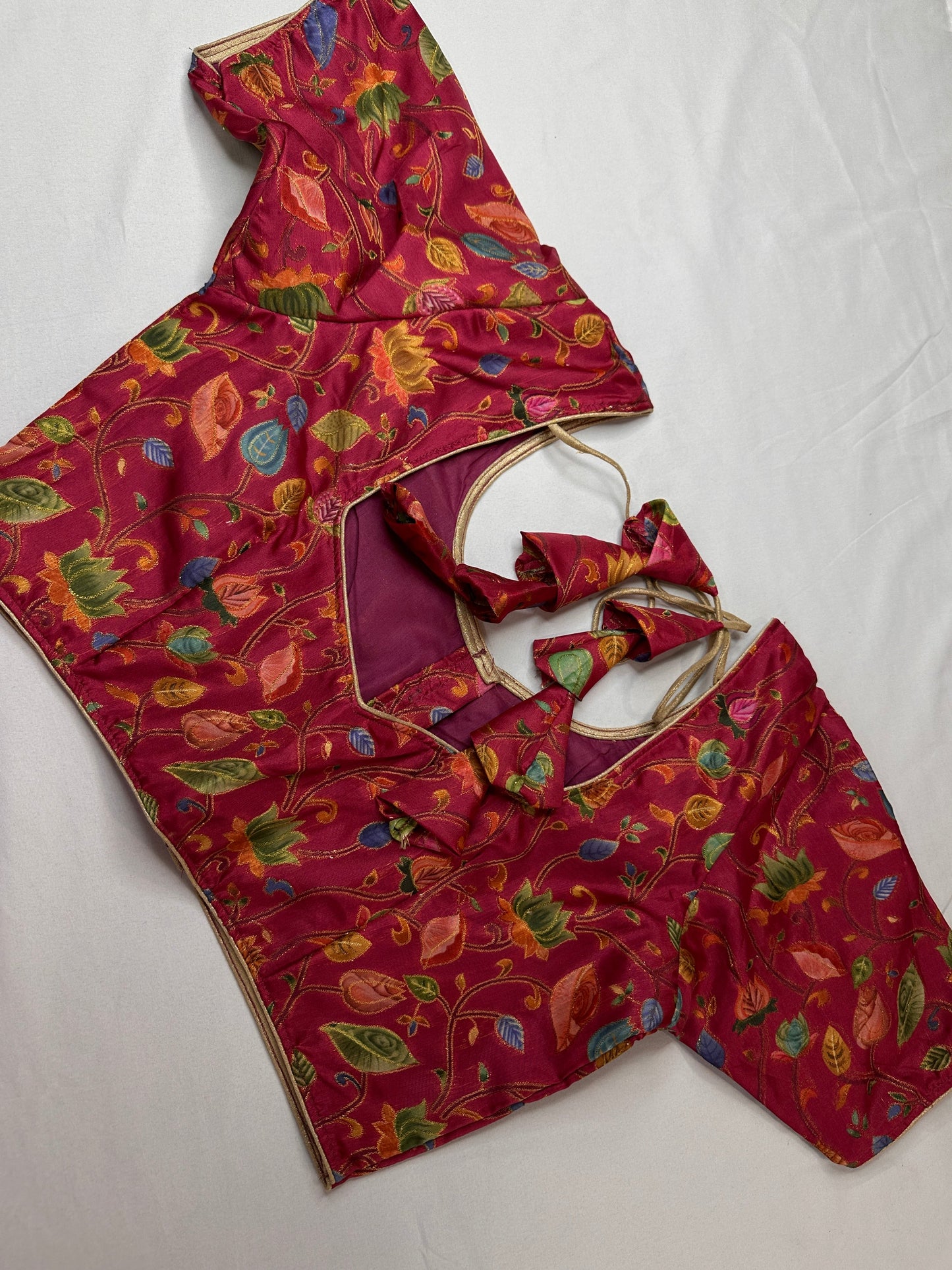 Pink Silk Kalamkari Blouse
