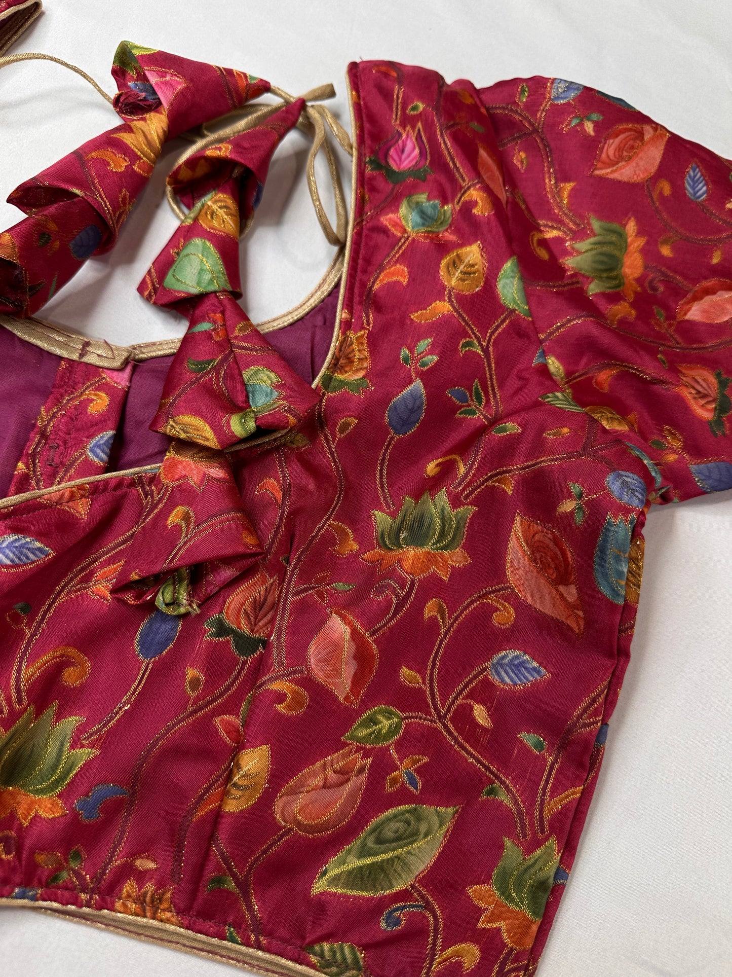 Pink Silk Kalamkari Blouse