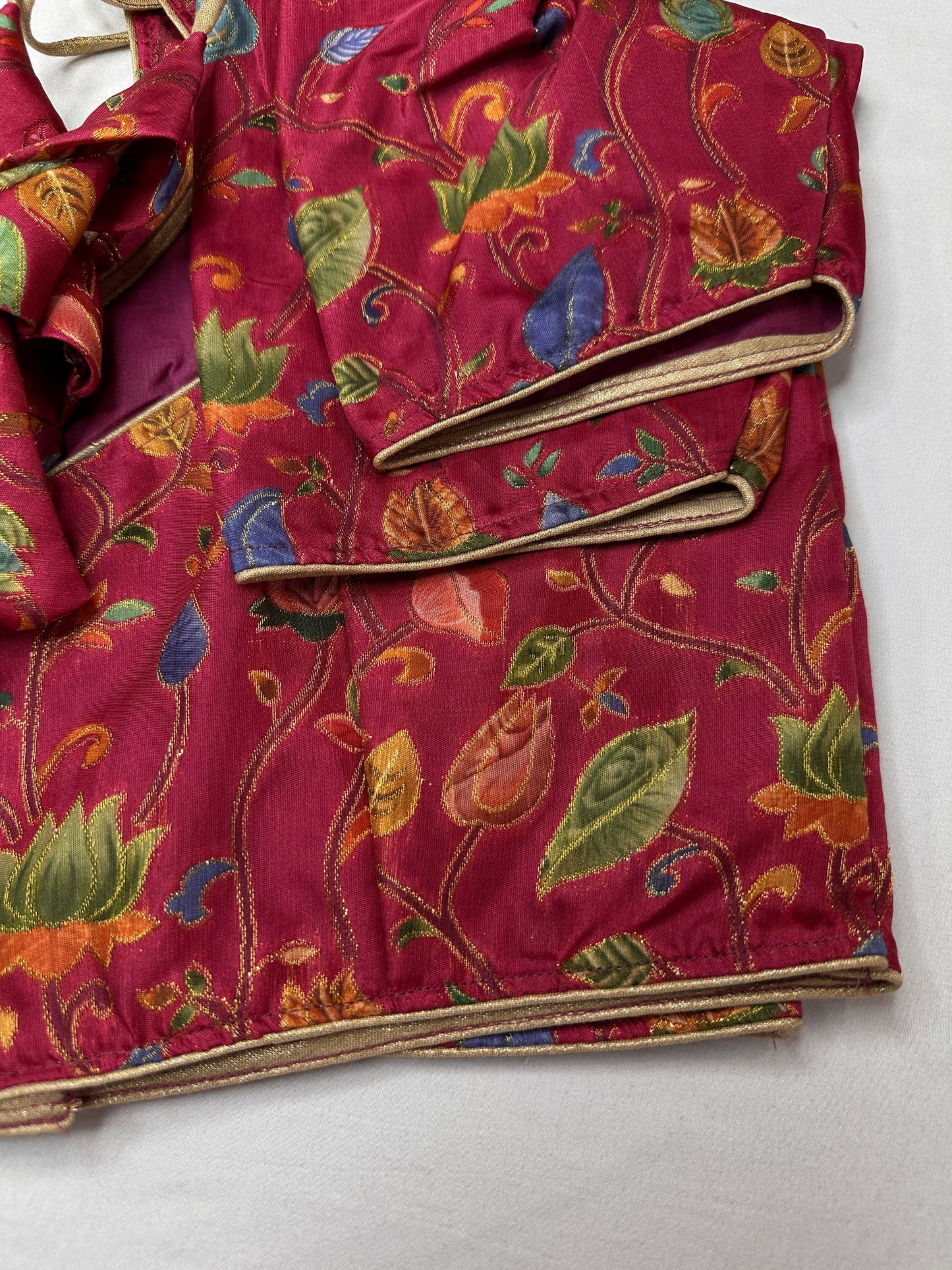 Pink Silk Kalamkari Blouse