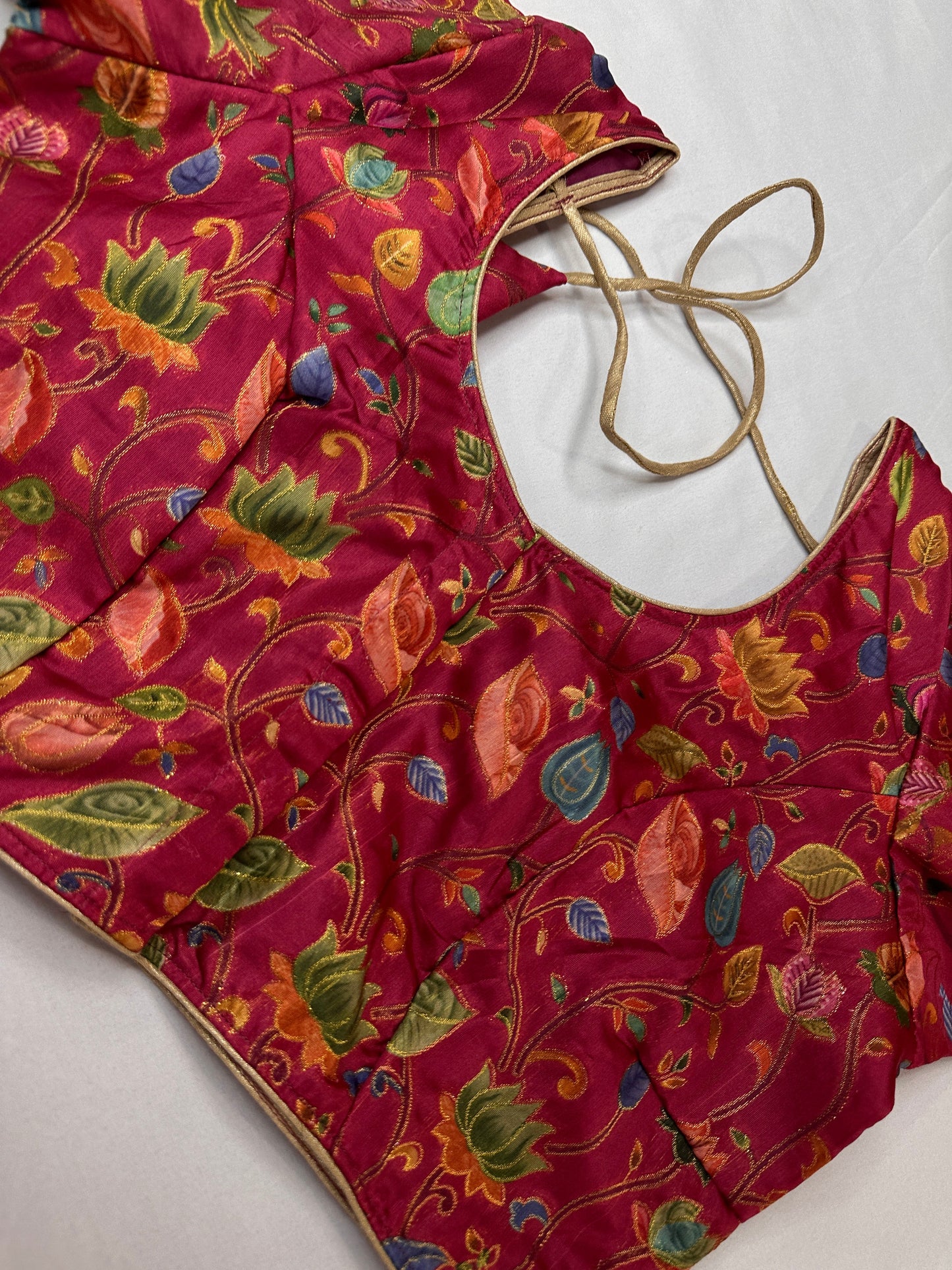 Pink Silk Kalamkari Blouse