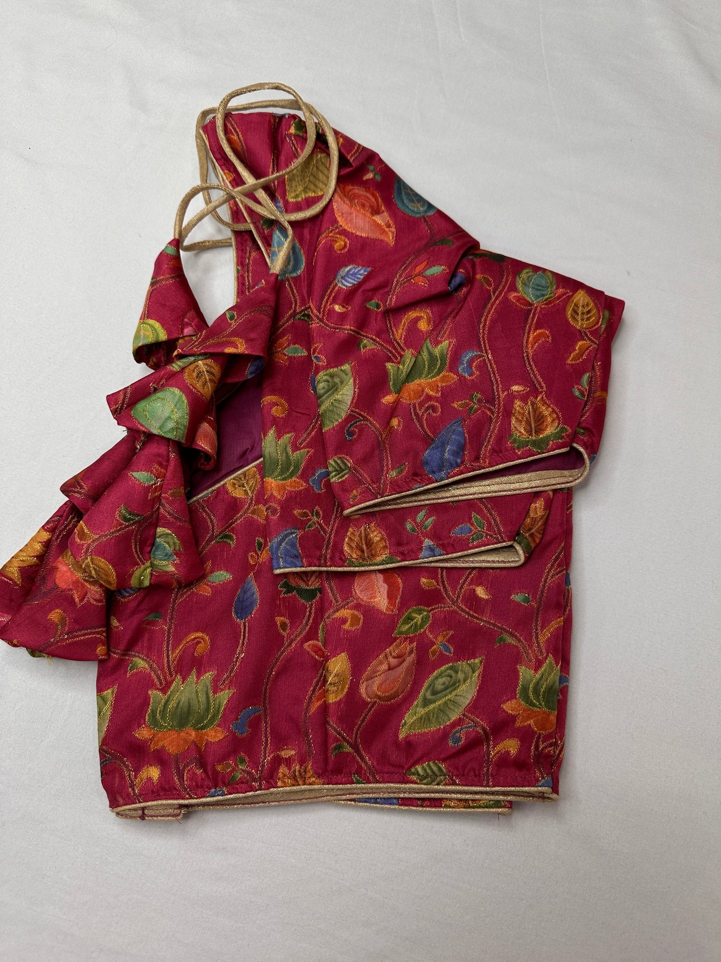 Pink Silk Kalamkari Blouse