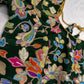 Green Sequence Embroidery Silk Blouse