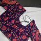Purple Pink Silk Kalamkari Sequence Blouse