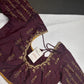 Plum Kardana Pearls Maggam Blouse