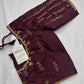 Plum Kardana Pearls Maggam Blouse