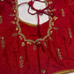 Red Kardana Pearls Maggam Blouse