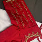 Red Kardana Pearls Maggam Blouse