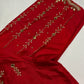 Red Kardana Pearls Maggam Blouse