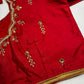 Red Kardana Pearls Maggam Blouse