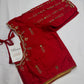 Red Kardana Pearls Maggam Blouse