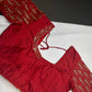 Red Leaf Kardana Pearls Maggam Blouse