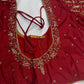 Red Leaf Kardana Pearls Maggam Blouse