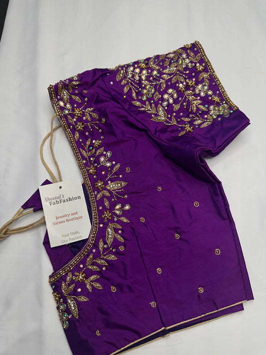 Kardana Maggam Purple Blouse