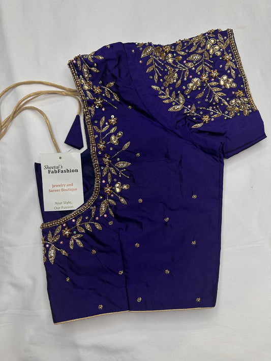 Kardana Maggam Blue Blouse