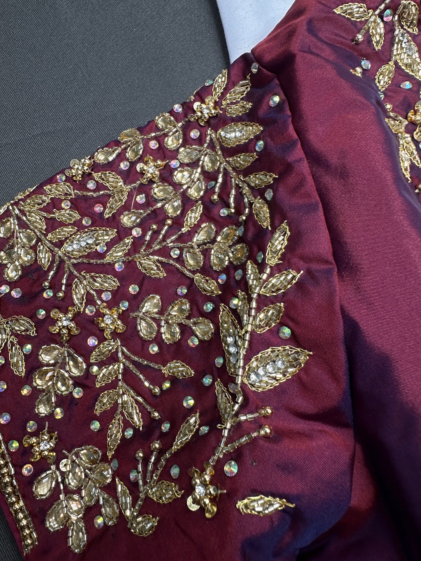 Kardana Maggam Maroon Red Blouse