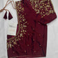 Kardana Maggam Maroon Red Blouse