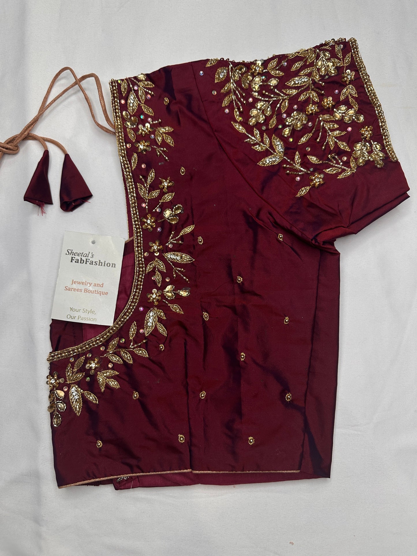 Kardana Maggam Maroon Red Blouse