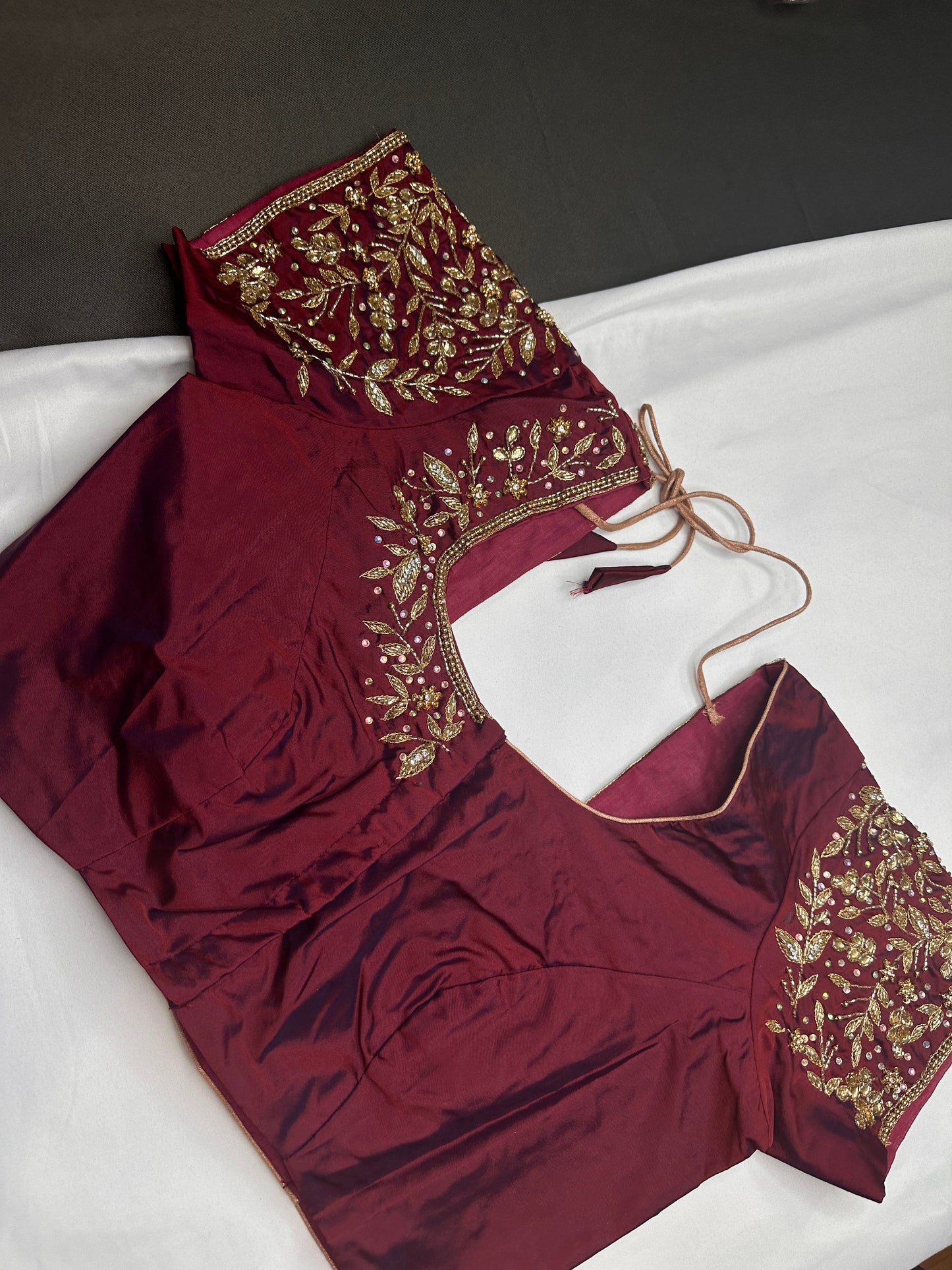 Kardana Maggam Maroon Red Blouse