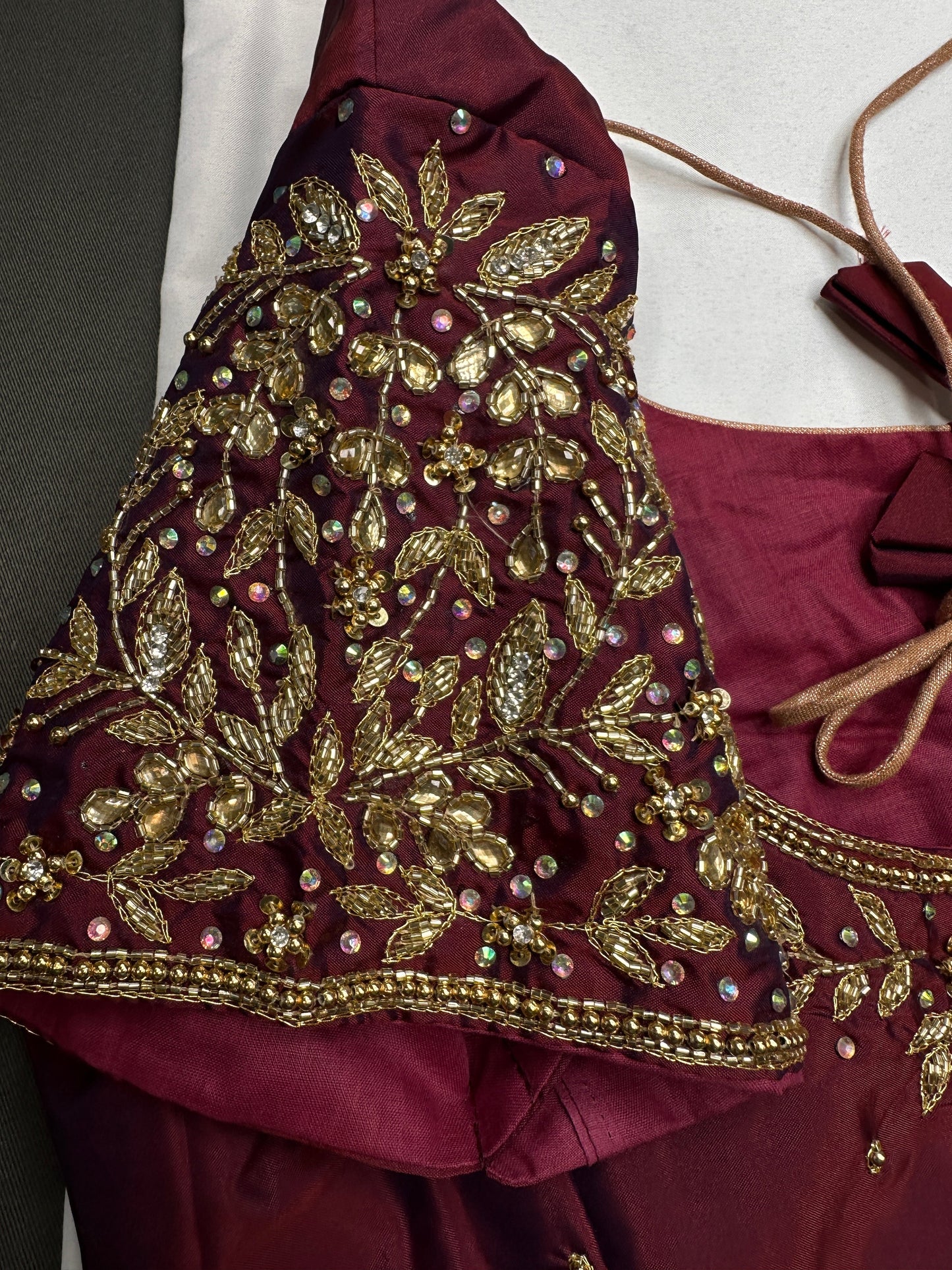 Kardana Maggam Maroon Red Blouse