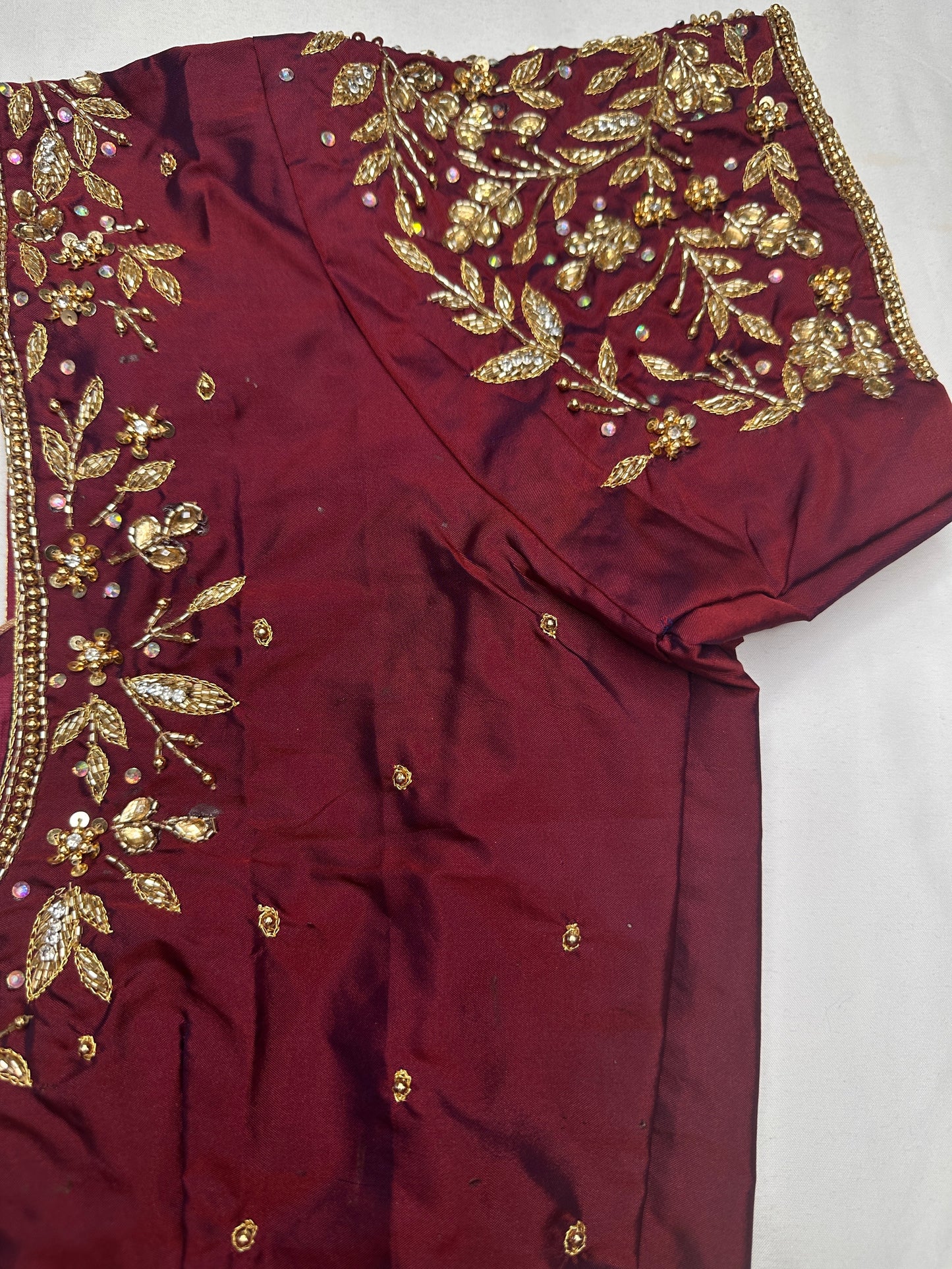 Kardana Maggam Maroon Red Blouse