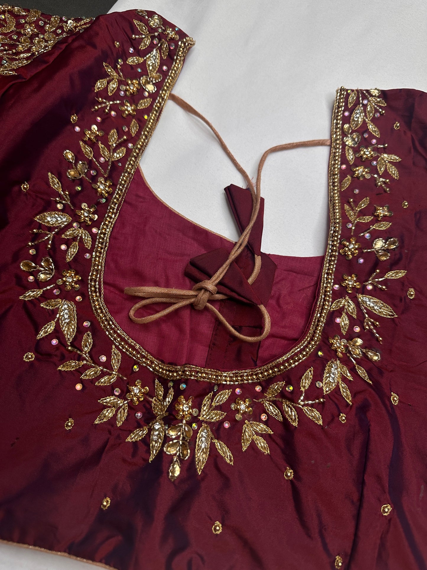 Kardana Maggam Maroon Red Blouse