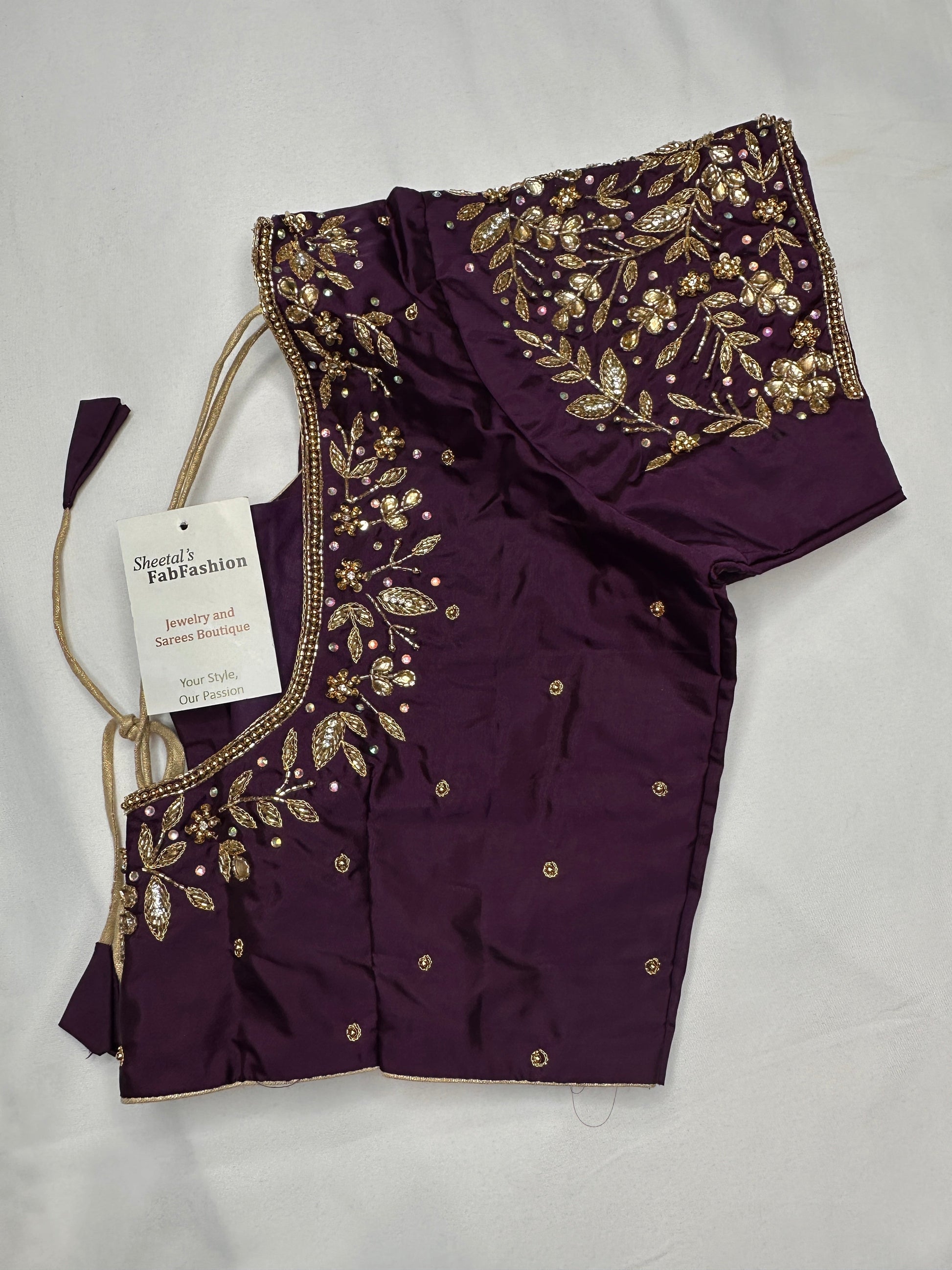 Kardana Maggam Mauve Purple Blouse