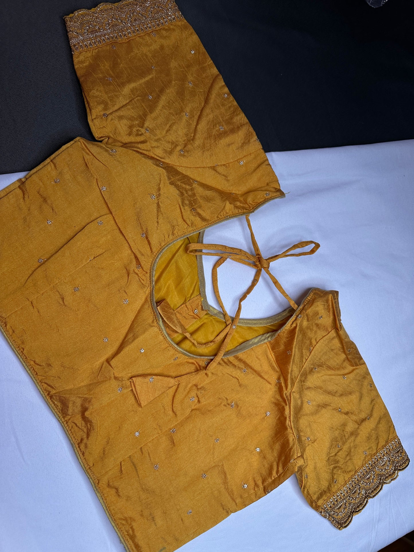 Gold Simple Silk Blouse