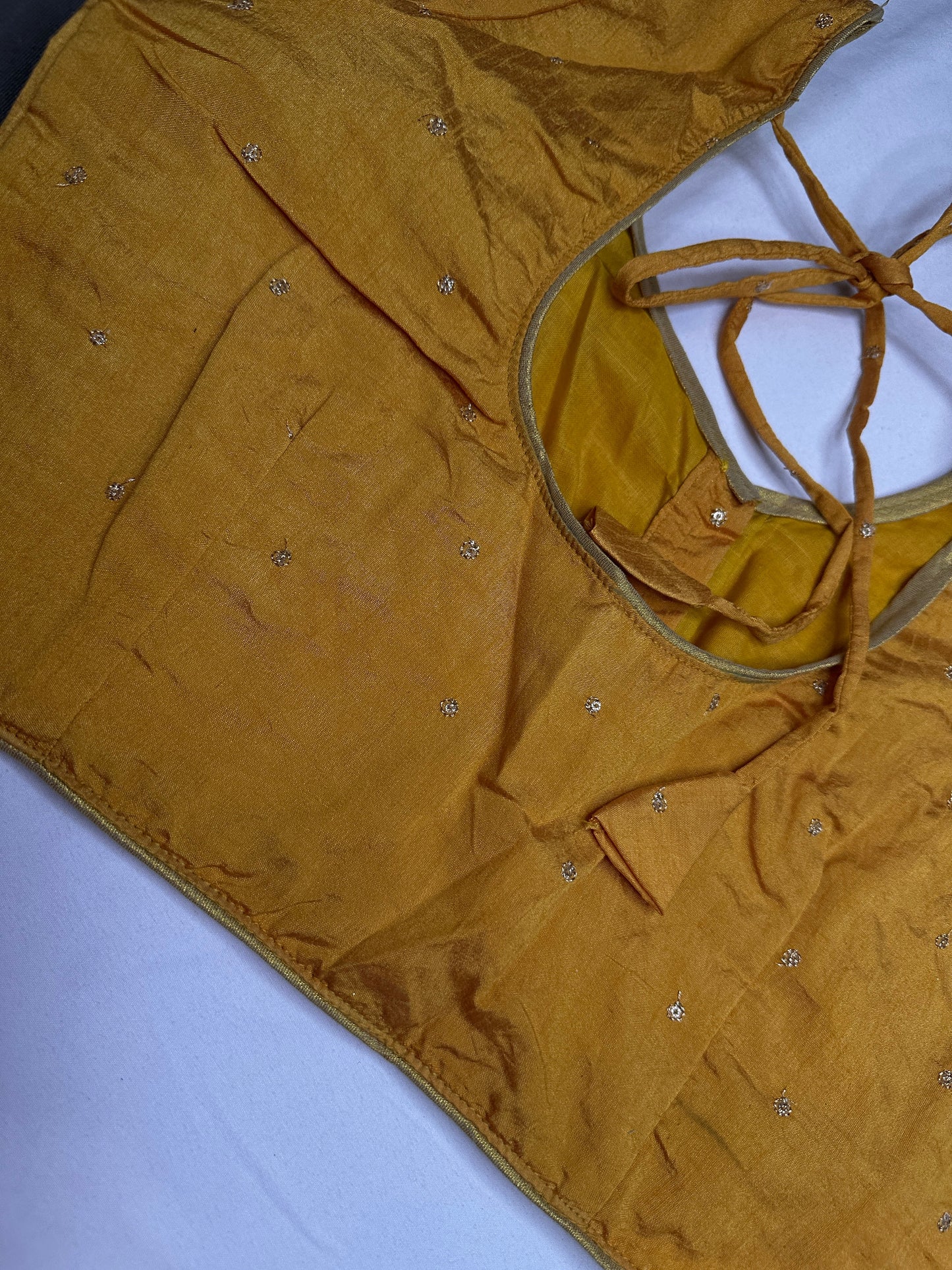 Gold Simple Silk Blouse